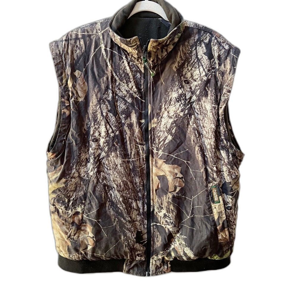 Remington Men’s L Reversible Mossy Oak Camouflage Fleece Insulated Hunting Vest
